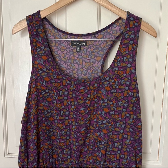 Toad & Co Livvy Sleeveless Dress XL Purple Pockets Drawstring Elastic Waist - Picture 5 of 12